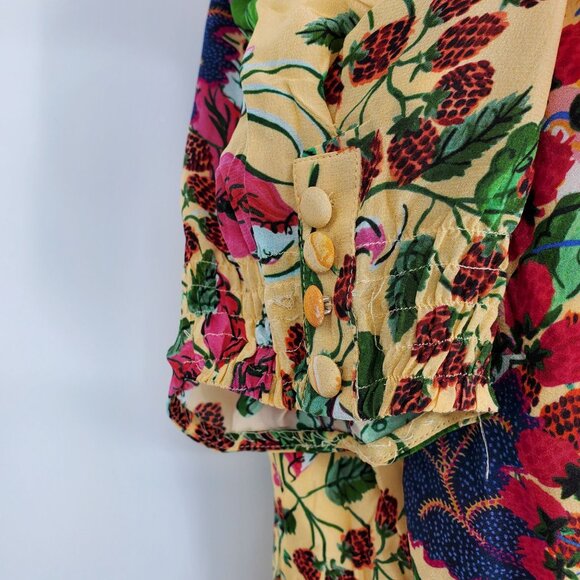 Saloni 100% Silk Lea Boho Chic Hourglass Resort Vacation Maxi Formal Dress 6 - Picture 12 of 14